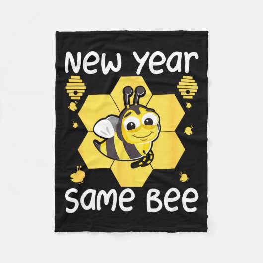 New Year Same Bee Meme Funny New Years Eve  Fleecedecke (Vorderseite)