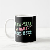 New Year Same Hot Mess Funny Design Kaffeetasse (Links)