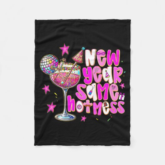 New Year Same Hot Mess Martini Tail New Year Women Fleecedecke (Vorderseite)