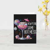New Year Same Hot Mess Martini Tail New Year Women Karte (Gelbe Blume)