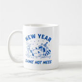 New Year Same Hot Mess Raccoon Fun Party Kaffeetasse (Links)