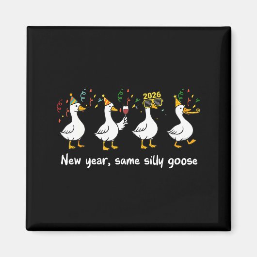 New Year Same Silly Goose Family Matching New Year Magnet (Vorne)