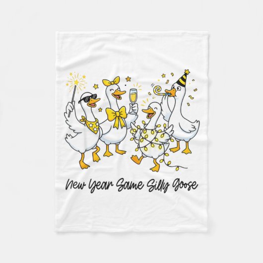 New Year Same Silly Goose Funny 2026 New Year Teac Fleecedecke (Vorderseite)