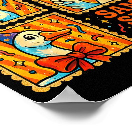 New Year Same Silly Goose Funny Retro Party Gift  Poster (Ecke)