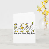 New Year Same Silly Goose Happy New Year Eve Goose Karte (Gelbe Blume)