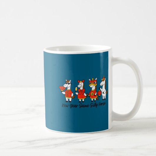 New Year Same Silly Horse Funny Chinese Lunar New  Kaffeetasse (Rechts)