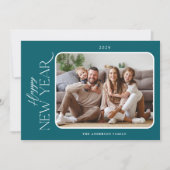 New Year Simple Elegance Foto Feiertagskarte (Vorderseite)