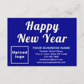 New Year Small Blue Flat Card (Vorderseite)