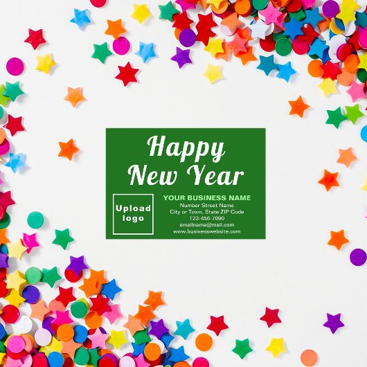 New Year Small Green Flat Card