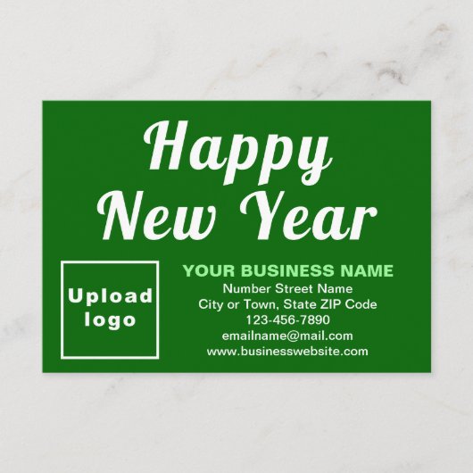 New Year Small Green Flat Card (Vorderseite)
