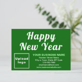 New Year Small Green Flat Card (Stehend Vorderseite)