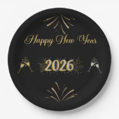 New Year Sparkle Paper Plate Pappteller (Vorderseite)