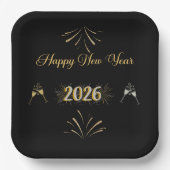 New Year Sparkle Paper Plate Pappteller (Vorderseite)