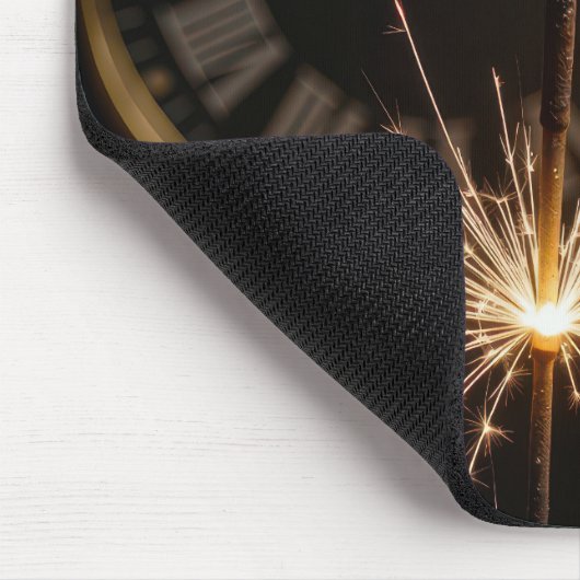 New Year Sparklers and Midnight Clock Mousepad (Ecke)