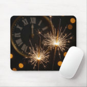 New Year Sparklers and Midnight Clock Mousepad (Mit Mouse)