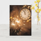 New Year Sparklers With Countdown Clock Karte (Gelbe Blume)