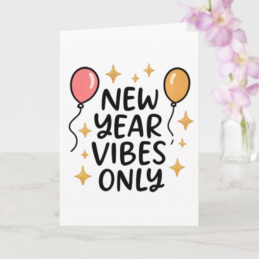 "New Year Vibes Only" Greeting Card Karte (Orchidee)