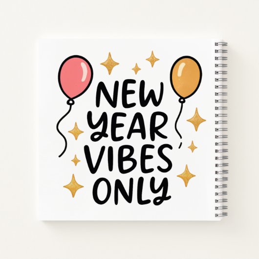 "New Year Vibes Only" Spiral Notebook Notizblock (Rückseite)
