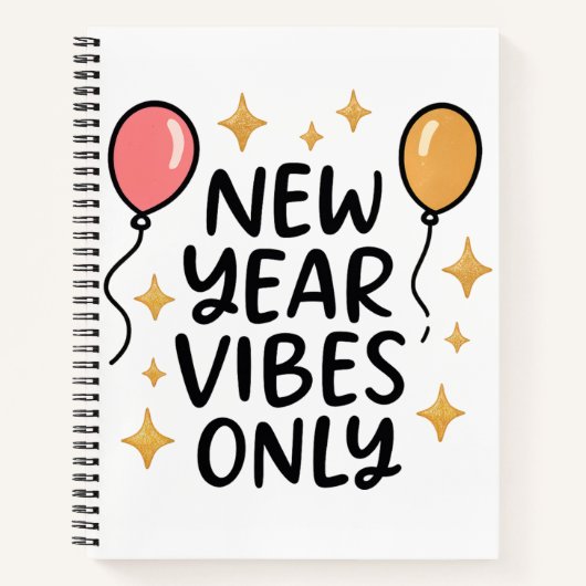 "New Year Vibes Only" Spiral Notebook Notizblock (Vorderseite)