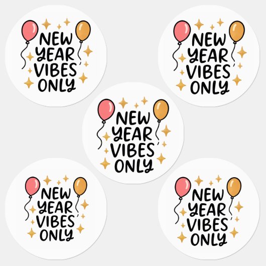 "New Year Vibes Only" Sticker (Gruppe)