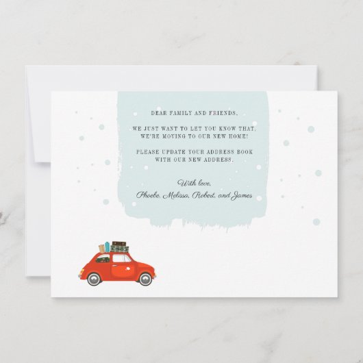 New Year We've Moved Holiday Moving Announcement Ankündigung (Rückseite)