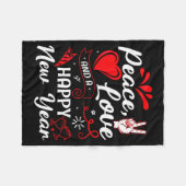 New Year Wishes, Peace, Love, Happy New Year, New Fleecedecke (Vorderseite (Horizontal))