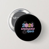 New Years 2026 Eve Emergency Squad Disco Ball Fire Button (Vorne & Hinten)