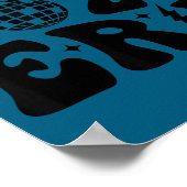 New Year's 2026 Retro Trendy Disco Ball Groovy Cut Poster (Ecke)