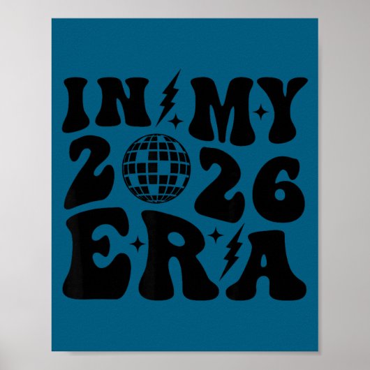 New Year's 2026 Retro Trendy Disco Ball Groovy Cut Poster (Vorne)