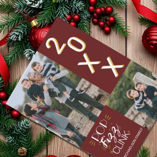 New Year's 2 Photo Family  Feiertagskarte