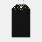 New Years Black and Gold Glitzer Hochzeit Vielen D Geschenkanhänger (Rückseite)