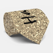 New Years Black and Gold Glitzer Sparkle Party Krawatte (Gerollt)