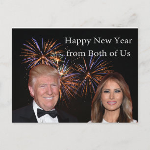 New Years Card von Donald und Melania Trump Feiertagspostkarte