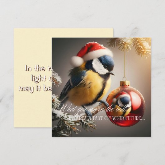 New Year's card with a bird (Vorne/Hinten)