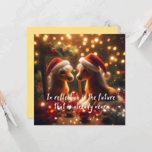 New Year's card with a cute horse (Vorderseite/Rückseite Beispiel)