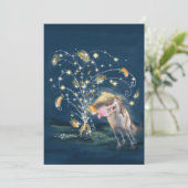 New Year's Card with a Horse and Carrot Firework Einladung (Stehend Vorderseite)