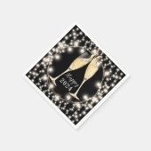 New Years Champagne Brille String Lights 2024 Serviette (Ecke)