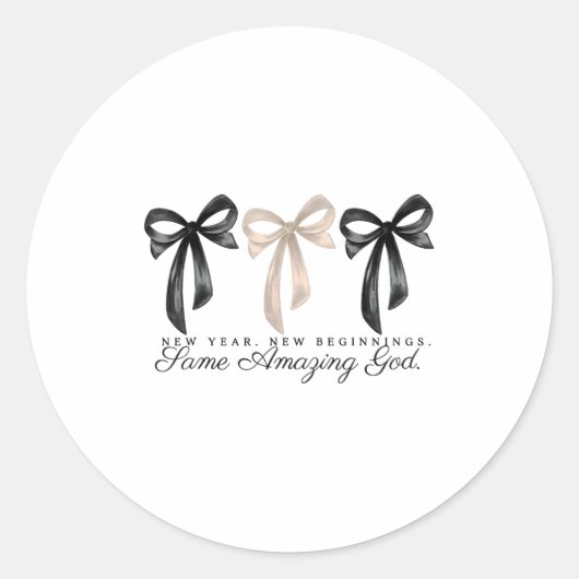 New Years Christian Coquette Faith New Beginnings  Runder Aufkleber (Vorderseite)