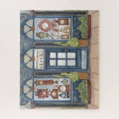 New Years Clock Shop Wasserfarbe Jigsaw Puzzle (Vertikal)