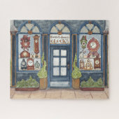 New Years Clock Shop Wasserfarbe Jigsaw Puzzle (Horizontal)