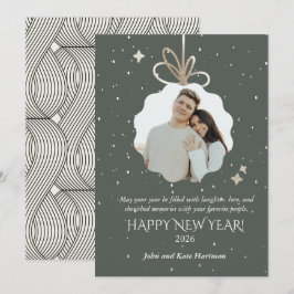 New Years Dark Holiday Green with Photo 