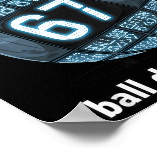 New Year's Day Ball Drop Countdown Funny Brainrot  Poster (Ecke)