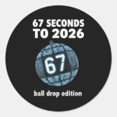 New Year's Day Ball Drop Countdown Funny Brainrot Runder Aufkleber (Vorderseite)
