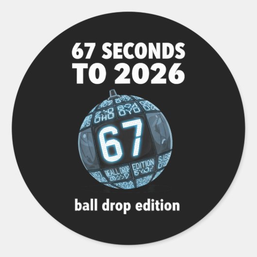 New Year's Day Ball Drop Countdown Funny Brainrot Runder Aufkleber (Vorderseite)