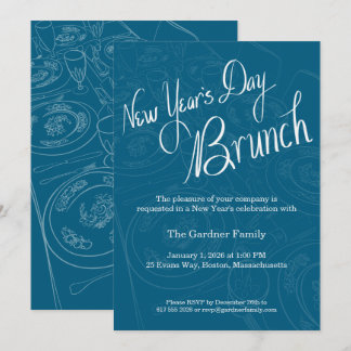 New Year's Day Brunch Tablescape Invitation Einladung