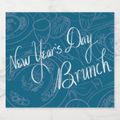 New Year's Day Handwritten Bottle Labels Schaumweinetikett (Einzelnes Label)