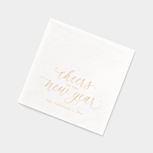New Years Elegant Festive 2026 Gold Servietten Mit Folie (Links)