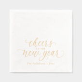 New Years Elegant Festive 2026 Gold Servietten Mit Folie (Vorderseite)