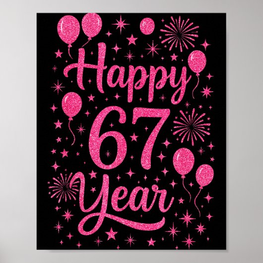 New Year's Eve 2026 Happy 67 Year Gen Z Funny Meme Poster (Vorne)