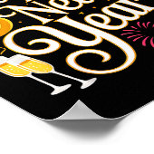 New Years Eve 2026 Party Countdown Fireworks Happy Poster (Ecke)